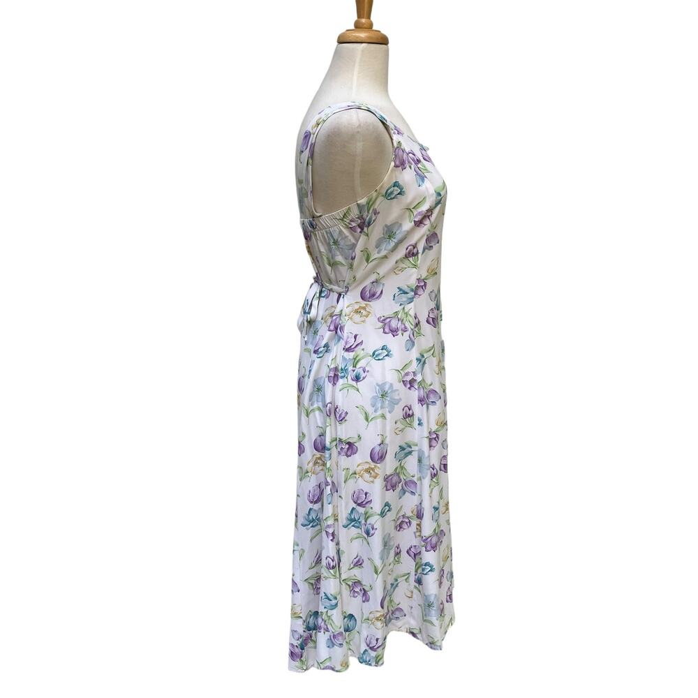 VTG 90s Dress New Moves Sz S Sz Floral Knee Length Tie Back Coquette Prairie - Picture 10 of 15